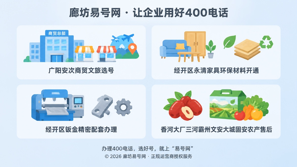 廊坊易号网400电话办理流程